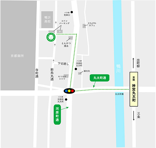 京都オフィス地図:京都市左京区川端通丸太町下る下堤町90-1